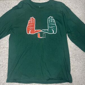 Miami Hurricanes Fanatics Showtime Hometown Long Sleeve T-Shirt - Green Sz XL